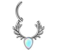 [Lerpwige] Deer Antler Nose Ring Studs Metal Construction Smooth Surface Comfortable Wearing Body Jewelry Daily Wear Unique Jewelry, フリーサイズ, No Gemstones