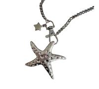 Lerpwige Distinctivem Star Necklace Chain Necklace Gothic For Women Featuring Retro Aesthetic Alloy Texture Retro Fashion Accessory