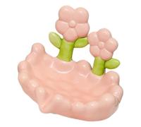 Lerpwige Durable Ceramic Soap Dish Floral Soap Case Waterproof Soap Dish for Home Decoration Soap Dish