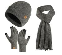 Lerpwige Elastic Breathable Set Long Scarf Gloves Beautiful Fashionable Hat for Family Trips and Theme Parties Soft Wool Ensemble, a, One Size