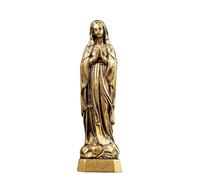 Lerpwige Elegant Retro Brass Blessed Holy Mother Miniature Statue Pendant for Spiritual Believers and Unique Interior Decoration
