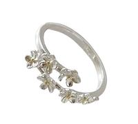 Lerpwige Exquisite Iris Blossom Adjustable Rings Silver-Coloured Elegant Finger Decorate For Women Trendy Natural Factors, As described