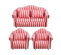 Lerpwige Fashion 1/12 Dollhouses Furniture Double Couch Armchair Figure Set for Miniature Living Room and Bedroom Decoration