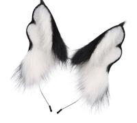 [Lerpwige] Fashion Black Furry Cat Ear Headband Lightweight Accessories Halloween Costume Hat Various Occasions Cosplay Cat Earmuffs