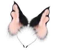 [Lerpwige] Fashion Black Furry Cat Ear Headband Lightweight Accessories Halloween Costume Hat Various Occasions Cosplay Cat Earmuffs