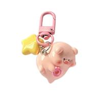Lerpwige Fashion Cartoon Bag Charm Beautiful Resin Key Chain Adorable 3D Cartoon Pig Key Chain Judy for Girls and Students