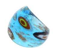 Lerpwige Fashionable Glass Rings with Ethnic Patterns and Golden Sand Finger Rings Jewellery Accessory for Parties and Festive Events Festival Jewellery, As described