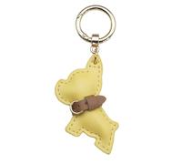 Lerpwige French Dog PU Leather Keychain Beautiful Design Pendant Keychain Pendant Ornament for Car Keys and Bags Young Fashion Keychain, lemon tree, Gold-color