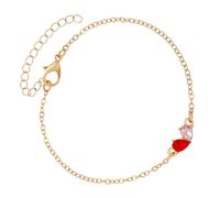 Lerpwige Gold Plated Heart Bracelet for Women with Delicate Birthstones Stylish Jewellery Gifts for Mother and Daughter Wear Everyday Wear Bracelet, one size, As described