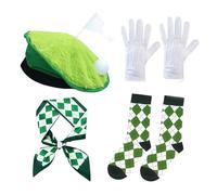 Lerpwige Golfs Costume Accessories Set Golfs Party Hat Argyle Socks Scarf Golfer Outfits Golfers Party Supplies For Womens Girls Supplies