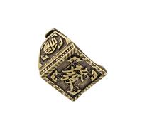 Lerpwige Handcrafted Wealth Symbol Brass Rings Distressed Metal Finish Collectible Jewelry Fashion Accessory For Retro Party Historical Charm Brass Jewelry