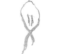 Lerpwige Handmade Necklace and Earrings Shrub Stones Accessories for Wedding Season and Banquets Sophisticated Party Jewellery Fashion Accessory Women, one size, As described, As described