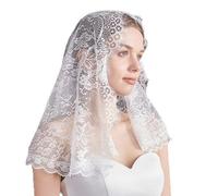 Lerpwige Hijab Lace Veil Headscarf For Attendance Mantilla Veil Lace Headwrap For Worship Service And Various Formal Event