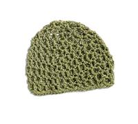 Lerpwige Hollowout Crochet Edge Hat, Simple Skull, Breathable, for Winter, Fashion, Hair Net, Sleep Headwear, Knitted Cap for Special Occasions, Green, One Size