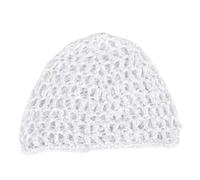 Lerpwige Hollowout Crochet Edge Hat, Simple Skull, Breathable, for Winter, Fashion, Hair Net, Sleep Headwear, Knitted Cap for Special Occasions, White, One Size