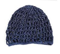 Lerpwige Hollowout Crochet Edge Hat, Simple Skull, Breathable, for Winter, Fashion, Hair Net, Sleep Headwear, Knitted Cap for Special Occasions, navy blue, One Size