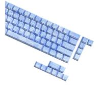 Lerpwige Ice Blue Original Height Keycaps 64/74Key Shining Through Backlit Keycapst for 60 80 61 64 68 75 Mechanical Keyboards Ice Blue Keycaps
