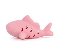 Lerpwige Interactive Chew Toy with Treat Dispenser Silicone Fish Shape Promotes Instincts Mental Dental Health Silicone Cat Treat Dispenser