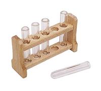 Lerpwige Laboratory Glass Test Tubes with Wooden Shelf Set 1:12 Dollhouse Miniatu Living Room Furniture Set 5pcs/Set