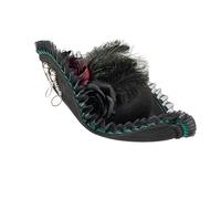 Lerpwige Lace Feathered Pirate Hat Colonial Costume Accessory With Lace Trim For Historical Reenactments And Theater Performances Historical Costume Accessory