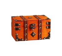 Lerpwige Leather Cultural Jewelry Case with Safety Mechanism for Elegant Decoration and Storage Wooden Box Traditional Chinese Treasures Chest Valuables