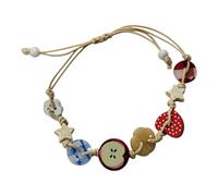 Lerpwige Lovely Appled Charm For Girls With Brown Cord Fun And Stylish Accessory For Trendy Women Ladies Daily Use Trendy Youth Jewelry