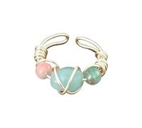 [Lerpwige] Modern adjustable beaded ring with natural stone beads. Perfect for layering or wearing alone for a fashionable look