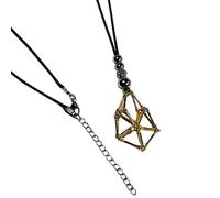 Lerpwige Modern Crystal Display Cage Necklace for Gemstones Adjustable Chain Grid Heating Neck Wearing Necklace for Women Girls Crystal Exhibition Necklace