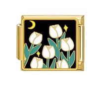 Lerpwige Modular Jewelry Beads Module Bracelet Flowers Theme Making Charm Link Stainless Steel Texture Knowledge, one size, as described