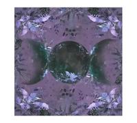 Lerpwige Moonflower Pattern Tarot Card Tablecloth Altars Fabric Altars Fabric Card Table Cards Cloth Tapestry Easy to Use