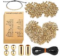 Lerpwige Morse Code Jewelry Making Set DIY Bracelet Making Kit Round Beads Long Tube Beads Morse Code Decode Card Rope Set for Adults
