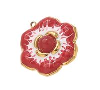 Lerpwige Nature Inspired Blossom Pendant Craft Charm For Handmade Jewelry Accessories And Gifts Glossy Oil Drop Pendant Charm