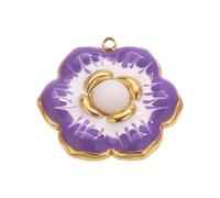 Lerpwige Nature Inspired Blossom Pendant Craft Charm For Handmade Jewelry Accessories And Gifts Glossy Oil Drop Pendant Charm