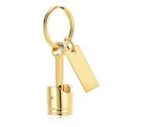 Lerpwige Pet Cremation Jewelry Keychain Motorized Piston Design Memorial Holder For Ashes Aluminum Pet Ashes Keychain