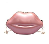 Lerpwige Plastic Candy Colour Shoulder Bags Aesthetic Cute Lip Shape Crossbody Body Evening Bag Coin with Metal Chain Lip Shape Tank, a, Einheitsgröße