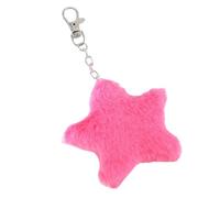 Lerpwige Plush Moist Star Charm Keychains Beautiful Pendant Car Keyring Backpack Decoration Fashion Jewellery for Women Girls Cute Five Points Star Keychain Party Favour, Rose-red, One Size