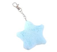 Lerpwige Plush Moist Star Charm Keychains Beautiful Pendant Car Keyring Backpack Decoration Fashion Jewellery for Women Girls Cute Five Points Star Keychain Party Favour, blue, One Size