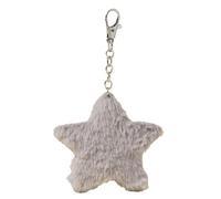 Lerpwige Plush Moist Star Charm Keychains Beautiful Pendant Car Keyring Backpack Decoration Fashion Jewellery for Women Girls Cute Five Points Star Keychain Party Favour, gray, One Size
