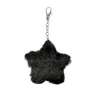 Lerpwige Plush Moist Star Charm Keychains Beautiful Pendant Car Keyring Backpack Decoration Fashion Jewellery for Women Girls Cute Five Points Star Keychain Party Favour, black, One Size