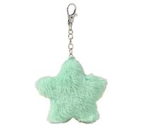 Lerpwige Plush Moist Star Charm Keychains Beautiful Pendant Car Keyring Backpack Decoration Fashion Jewellery for Women Girls Cute Five Points Star Keychain Party Favour, Green, One Size