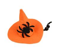 Lerpwige Pointed Witch Hat Design for Halloween Mischievous Party Pet Winter Keep Warm with Adjustable Neck Strap Funny Hat for Pet Halloween Cosplay