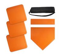 Lerpwige Portable Baseball Base Set Rubber Throw Down Bases and Home Plate for Outdoor Training and Youth League Practice for Kickball Backyard Game