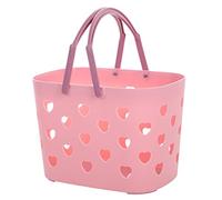 Lerpwige Portable Shower Tote Heart Shape Hollow Plastic Storage Basket Handle Box Organizer Bin Plastic Storage Basket for Bathroom