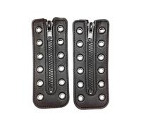 Lerpwige PU Leather Zippered Shoelace Inserts Shoelace Zippered Closure with 8 Holes for Boot Footwear Decoration Accessories Leather Zipper Insert
