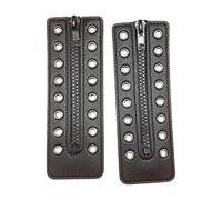 Lerpwige PU Leather Zippered Shoelace Inserts Shoelace Zippered Closure with 8 Holes for Boot Footwear Decoration Accessories Leather Zipper Insert