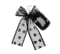 Lerpwige Punk Cute Lace Keyring with Fruit Charm Unusual Pocket Accessories for Card Keys Stylish Band Alloy PVC Photo Card Holder Lace Card Holder Bag