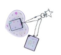 Lerpwige Robust Acrylic Card Protector Keychain Cards Keychain for Students with Stylish Artwork and Compact Design Hand Drawn Cartoon Acrylic Key Ring, d, One Size