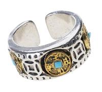 Lerpwige Rotating Five Dynasties Coin Rings Open End Anxiety Reducer Sturdy Alloy Fidgets Rings for Increasing Concentration Anxiety Relief Fidgets Jewellery