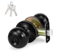 Lerpwige Round Shaped Entrance Doorknob Zincs Alloy Door Knobs Knobset Metal Handle Knob with Interior Door Handles Zinc Alloy Rotation Round Knobset Handle for Entrance Passages