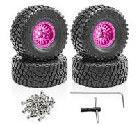 Lerpwige Rubber Wheel Tyres for Crawlers Car Modelforder Remote Control Modeling Accessories 4 Pack